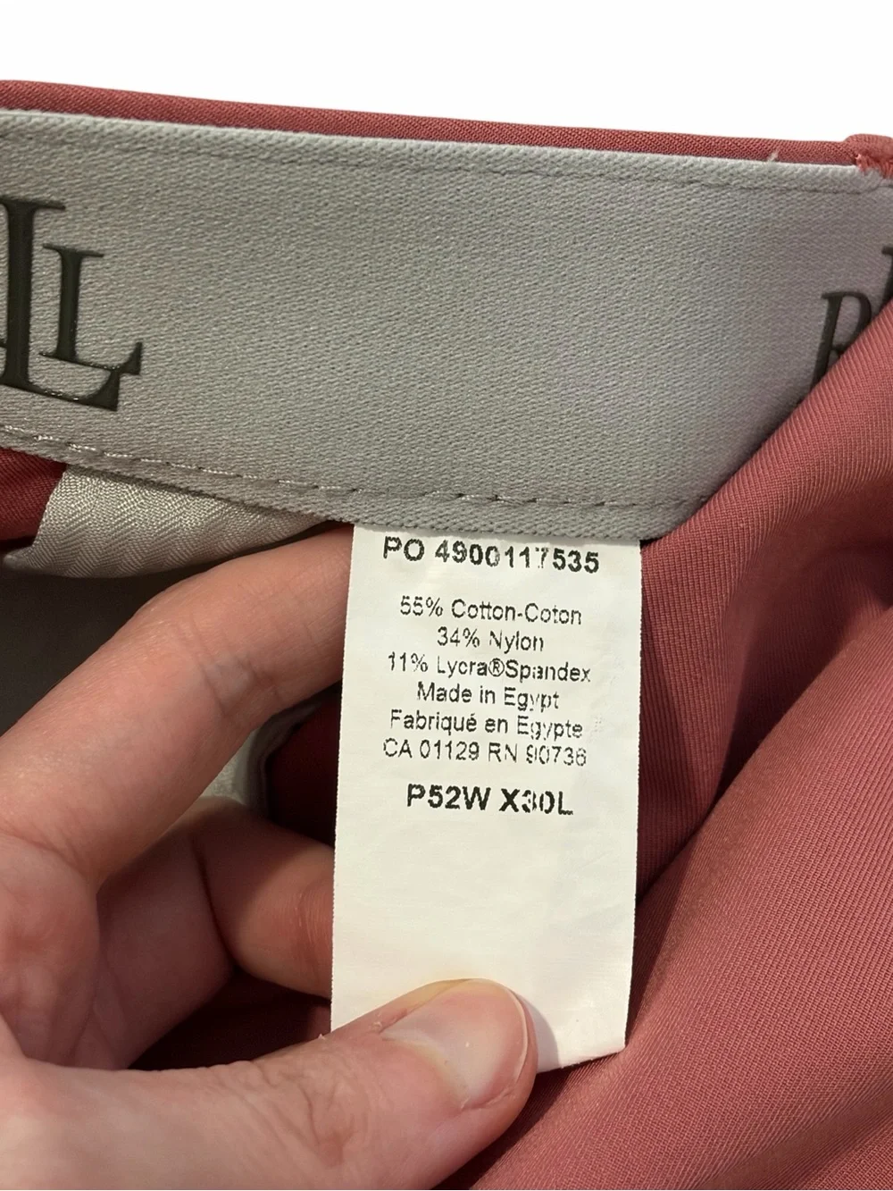 Lauren Ralph Lauren Pink Tapered Dress Pants Men’s 52x30 Dressy Performance
